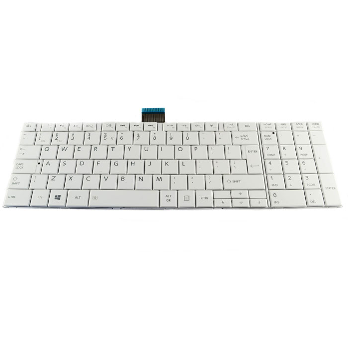 Tastatura Laptop Toshiba Satellite C855 alba - imagine 2