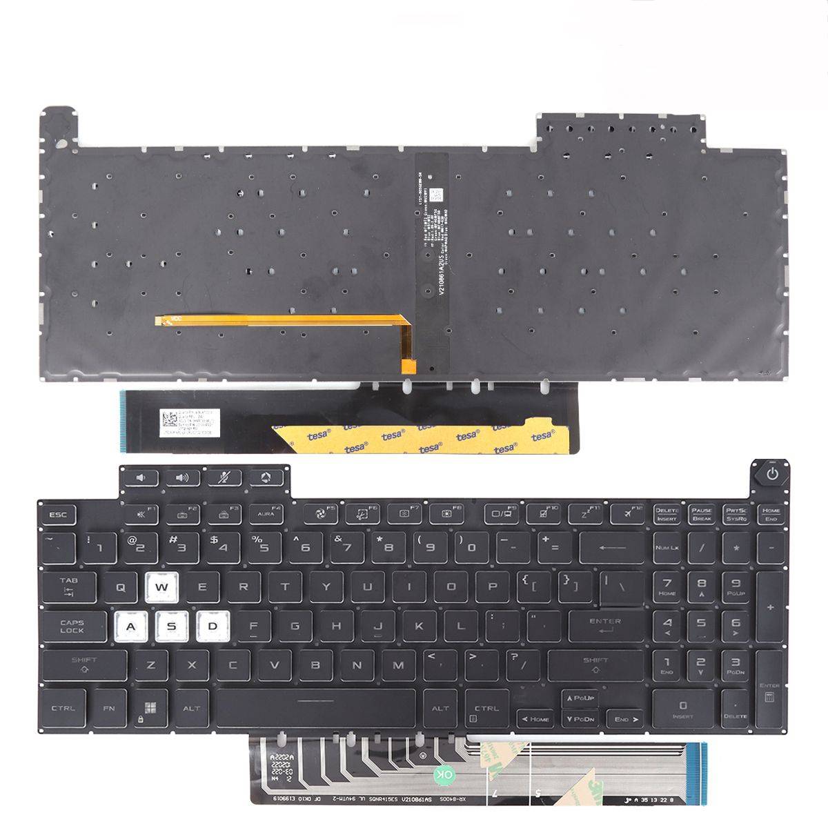Tastatura Laptop ASUS TUF 3 Gaming FX507ZC iluminata - imagine 2