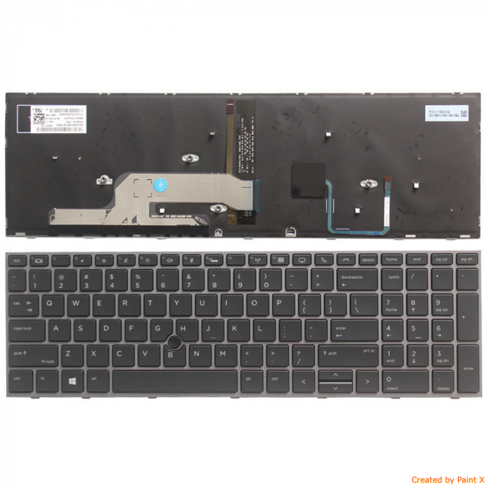 Tastatura Laptop HP L29635-001 iluminata cu rama argintie