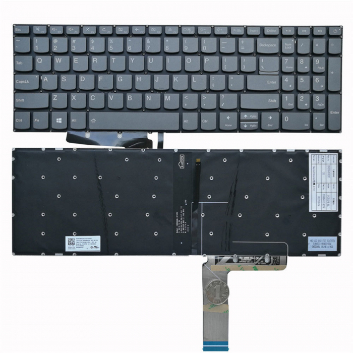 Tastatura Laptop IBM Lenovo Ideapad 520-15IKB gri iluminata