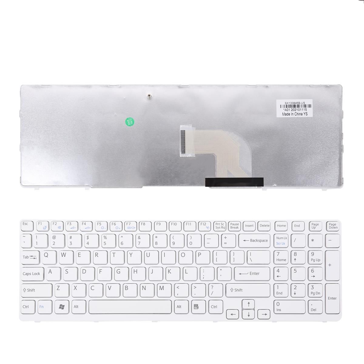 Tastatura Laptop Sony SVE151E11M alba cu rama